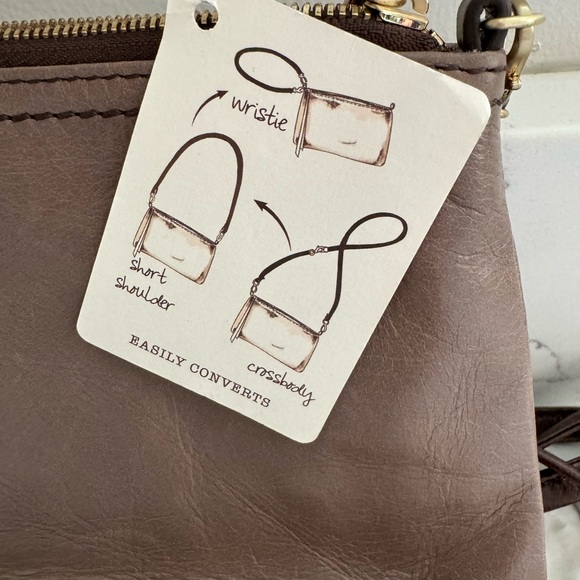 HOBO Mauve-Taupe Crossbody with Dark Brown Strap - Picture 3 of 5